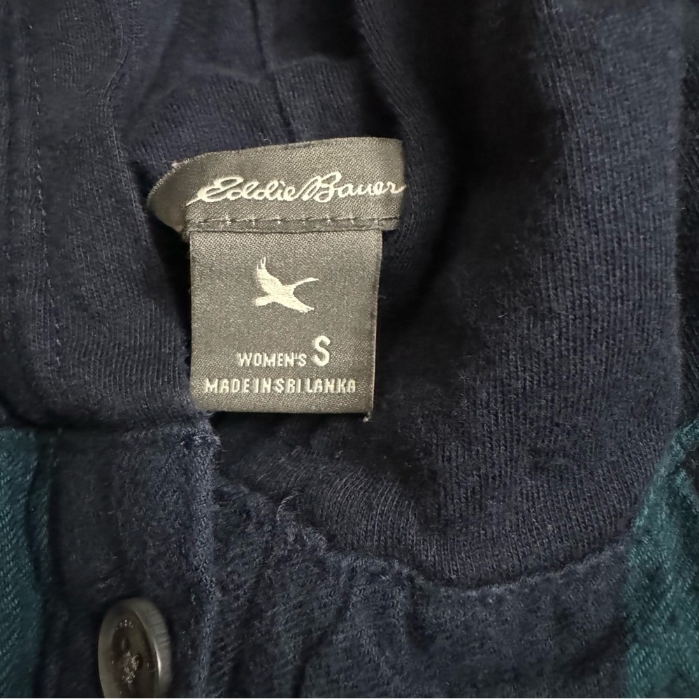 Eddie Bauer Buffalo Check Button Up Hooded Sweatshirt Size Small - Picture 3 of 10